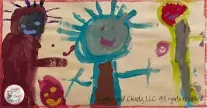A painting from a young child, showing their unique potential