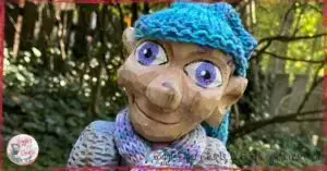 A picture of Petite Clothilde, a wooden puppet