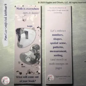 Grey bookmark, inspired by our wooden puppets.