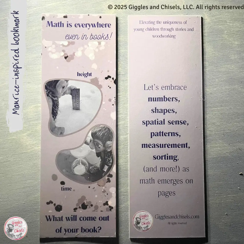 Grey bookmark, inspired by our wooden puppets.