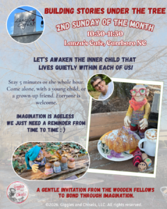 Flyer to monthly even at Lanza's cafe