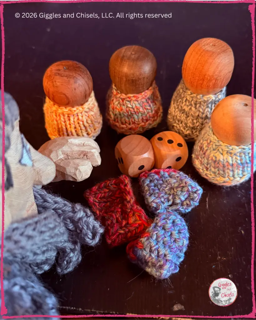 Maurice, a wooden puppet, inventing stories to the Bouilles