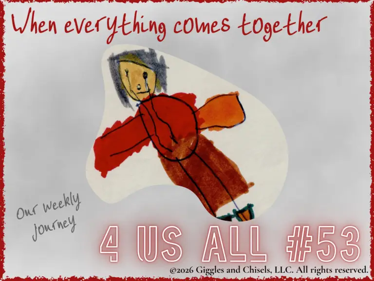A collage of the wooden Fellows to link to 4 Us All #53