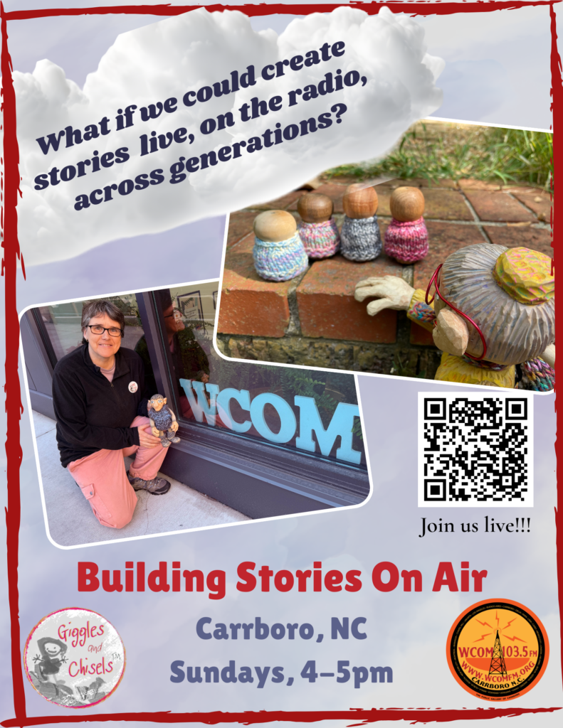 A flyer to invite people to join Building Stories On Air