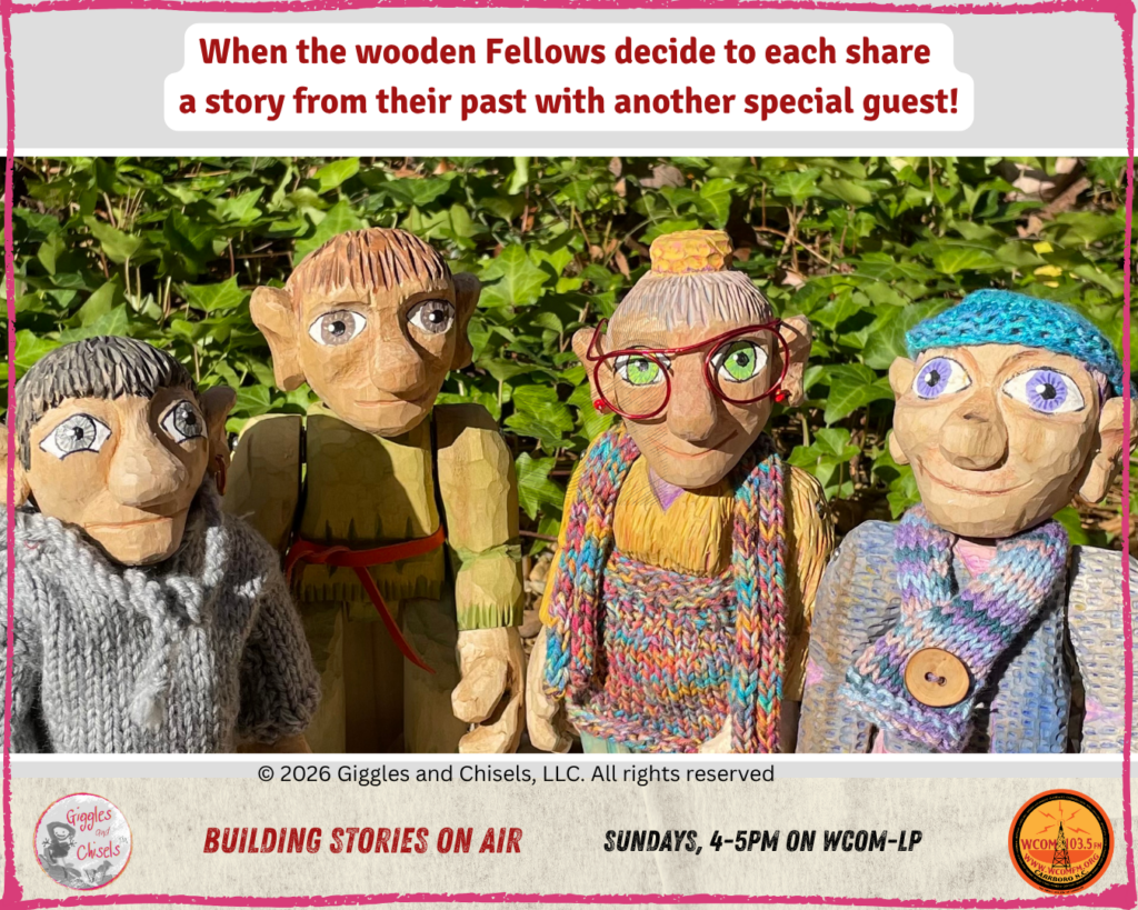 A collage of a wooden puppet, to advertise for a broadcast