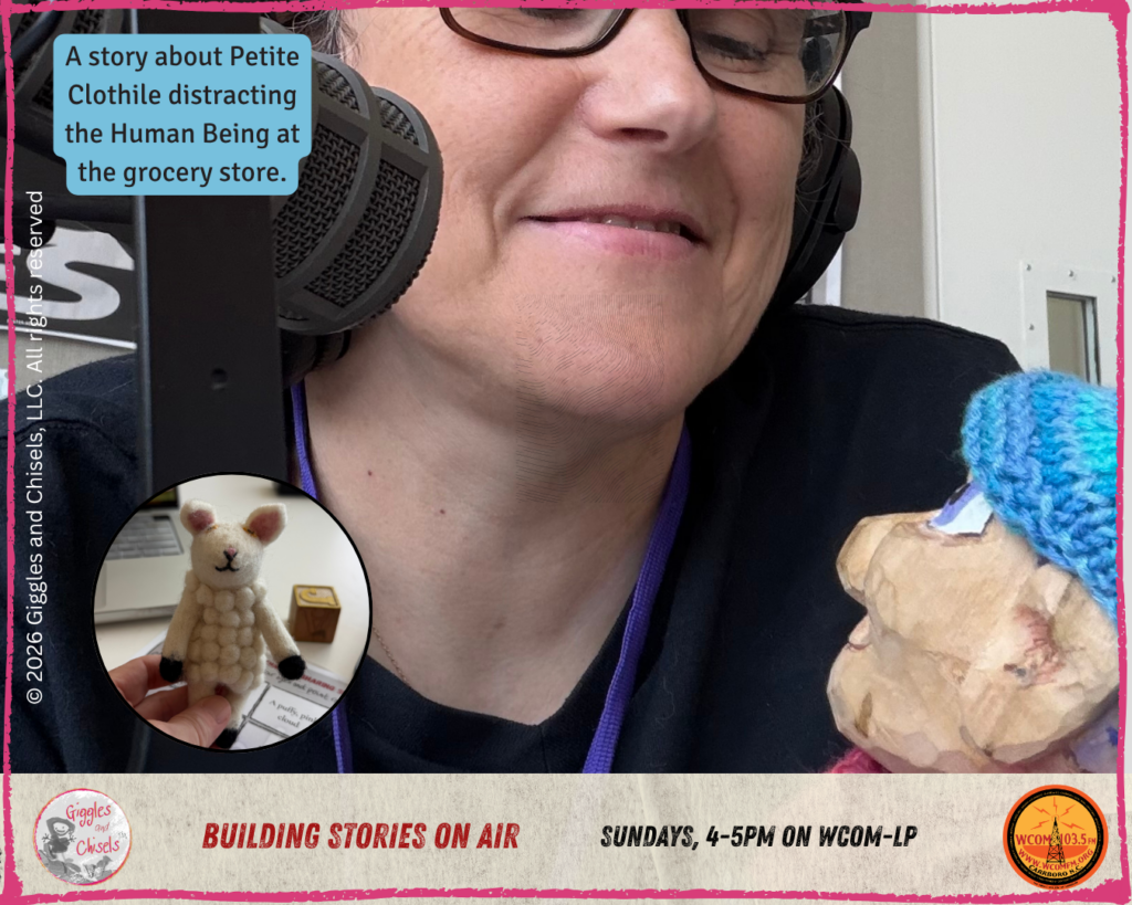 A collage of a wooden puppet, to advertise for a broadcast